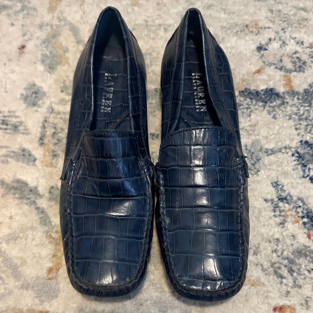 Women Blue Crocodile Lauren Ralph Lauren Loafers